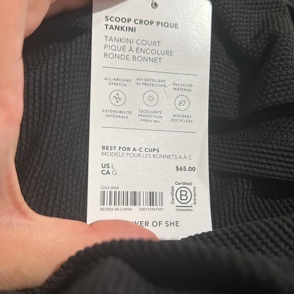Athleta SCOOP CROP TANKINI A-C // Pique Black - Picture 7 of 9